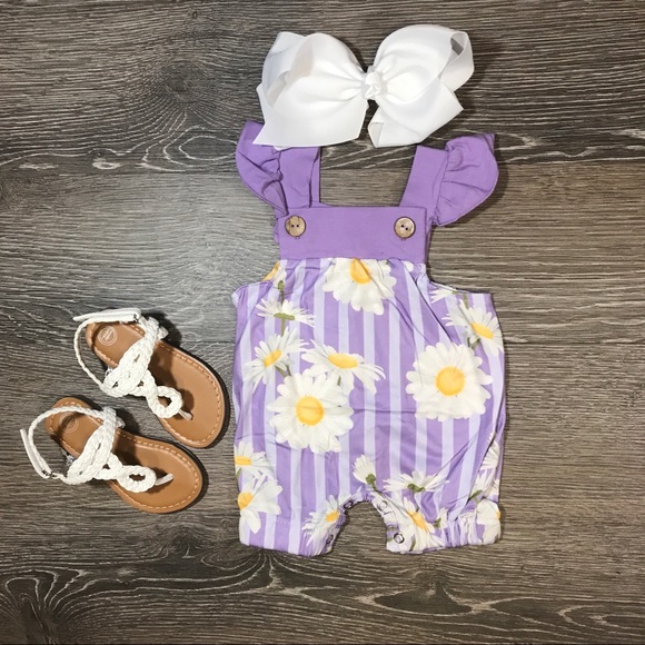 Other - Lavender daisy baby girl romper